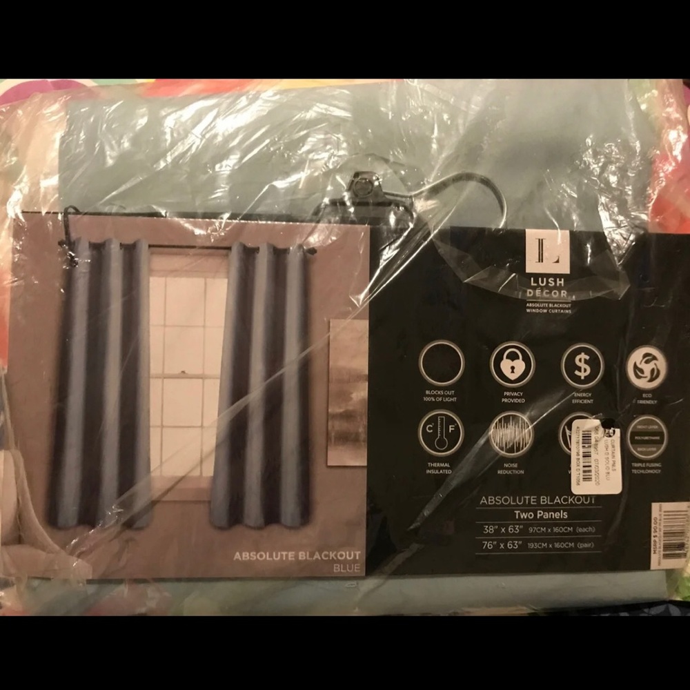 2 Light Blue Curtain Panels - Picture 4 of 4